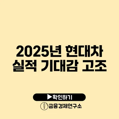 2025년 현대차 실적 기대감 고조