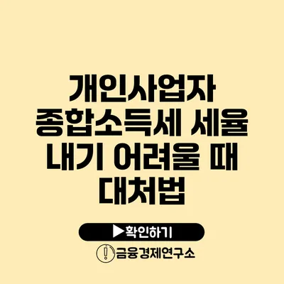 개인사업자 종합소득세 세율 내기 어려울 때 대처법