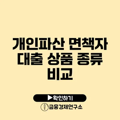 개인파산 면책자 대출 상품 종류 비교