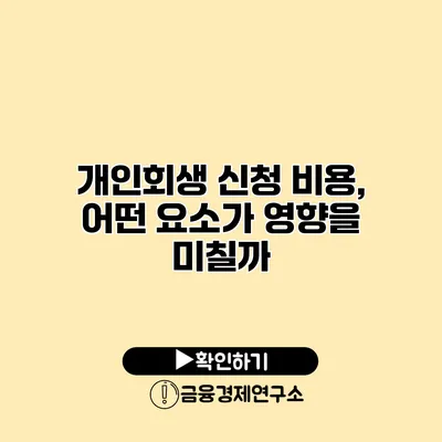 개인회생 신청 비용, 어떤 요소가 영향을 미칠까?