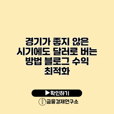 경기가 좋지 않은 시기에도 달러로 버는 방법 블로그 수익 최적화