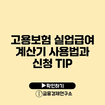 고용보험 실업급여 계산기 사용법과 신청 TIP