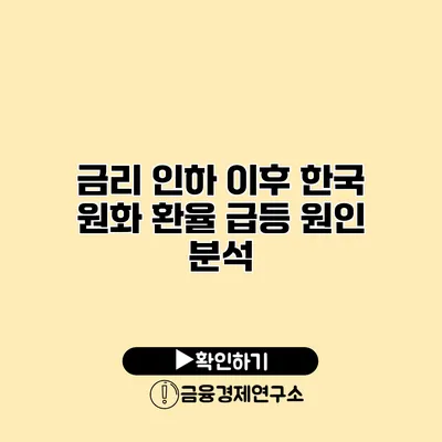 금리 인하 이후 한국 원화 환율 급등 원인 분석