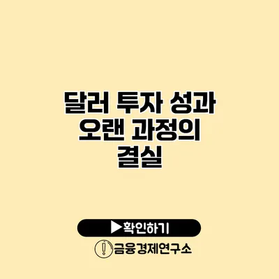 달러 투자 성과 오랜 과정의 결실