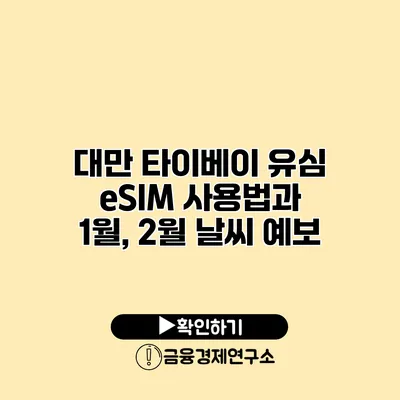 대만 타이베이 유심 eSIM 사용법과 1월, 2월 날씨 예보