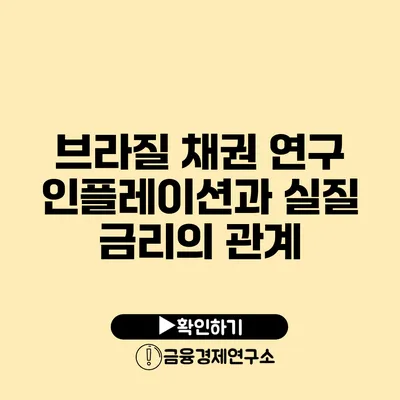 브라질 채권 연구 인플레이션과 실질 금리의 관계