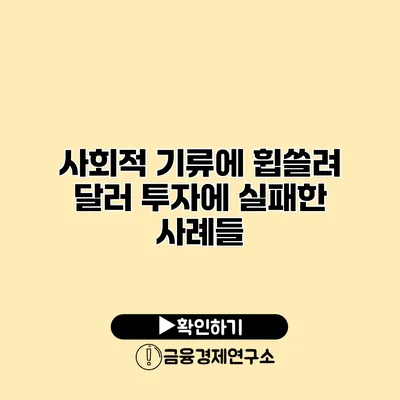 사회적 기류에 휩쓸려 달러 투자에 실패한 사례들