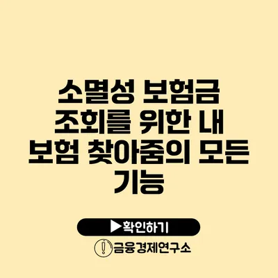 소멸성 보험금 조회를 위한 내 보험 찾아줌의 모든 기능