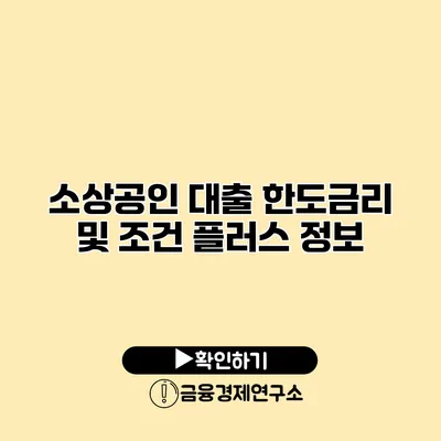 소상공인 대출 한도금리 및 조건 플러스 정보