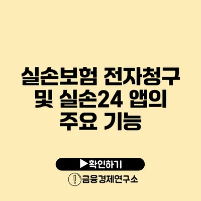 실손보험 전자청구 및 실손24 앱의 주요 기능