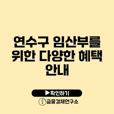 연수구 임산부를 위한 다양한 혜택 안내