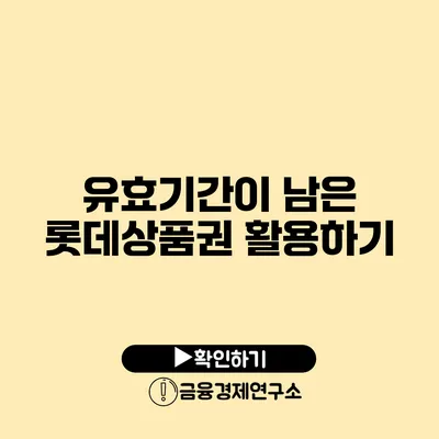 유효기간이 남은 롯데상품권 활용하기