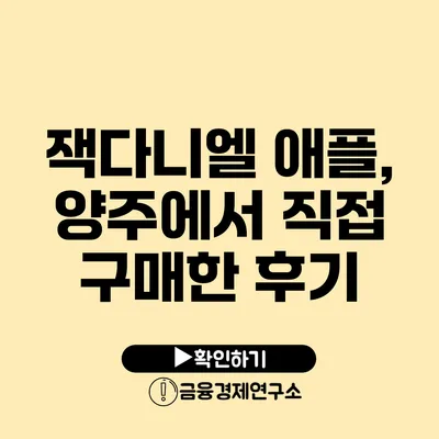 잭다니엘 애플, 양주에서 직접 구매한 후기