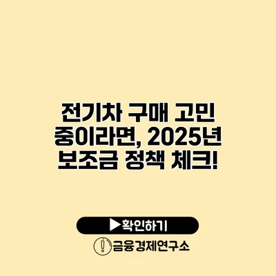 전기차 구매 고민 중이라면, 2025년 보조금 정책 체크!