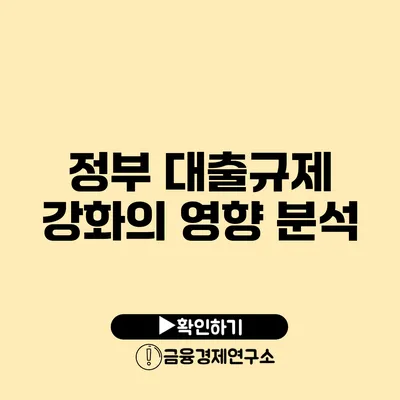 정부 대출규제 강화의 영향 분석