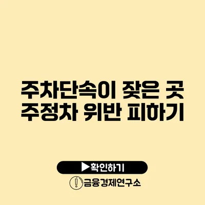 주차단속이 잦은 곳: 주정차 위반 피하기