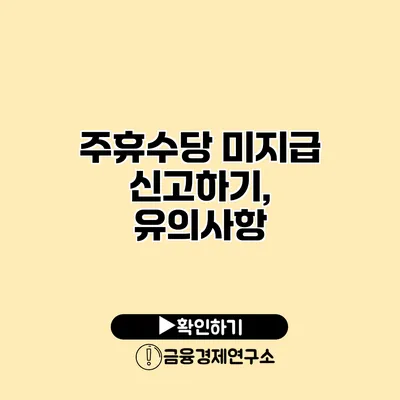 주휴수당 미지급 신고하기, 유의사항