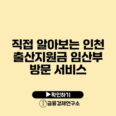 직접 알아보는 인천 출산지원금: 임산부 방문 서비스