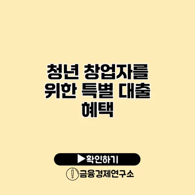청년 창업자를 위한 특별 대출 혜택