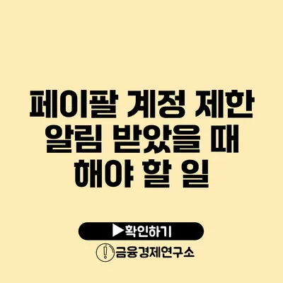 페이팔 계정 제한 알림 받았을 때 해야 할 일