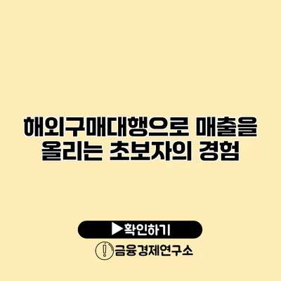 해외구매대행으로 매출을 올리는 초보자의 경험