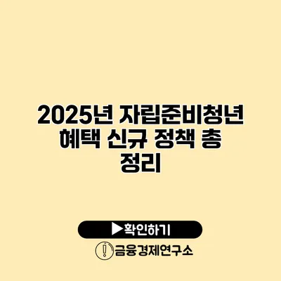 2025년 자립준비청년 혜택 신규 정책 총 정리