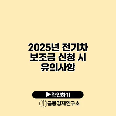 2025년 전기차 보조금 신청 시 유의사항