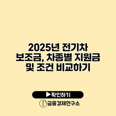 2025년 전기차 보조금, 차종별 지원금 및 조건 비교하기