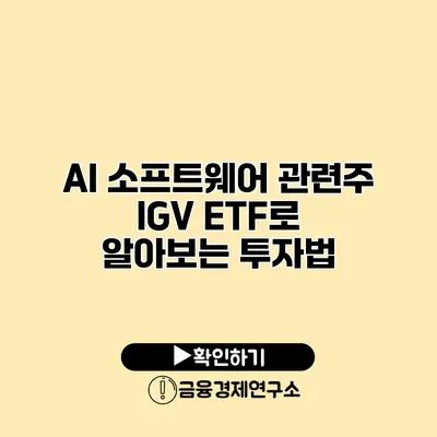 AI 소프트웨어 관련주 IGV ETF로 알아보는 투자법