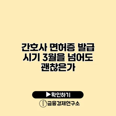 간호사 면허증 발급 시기 3월을 넘어도 괜찮은가?