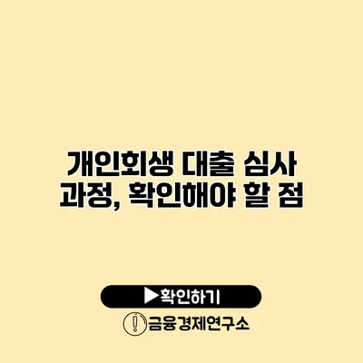 개인회생 대출 심사 과정, 확인해야 할 점
