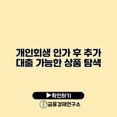 개인회생 인가 후 추가 대출 가능한 상품 탐색