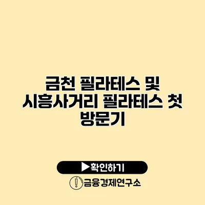 금천 필라테스 및 시흥사거리 필라테스 첫 방문기