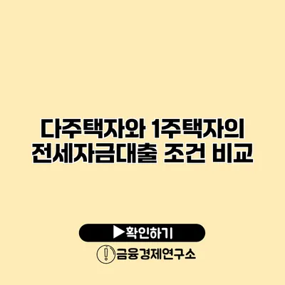 다주택자와 1주택자의 전세자금대출 조건 비교