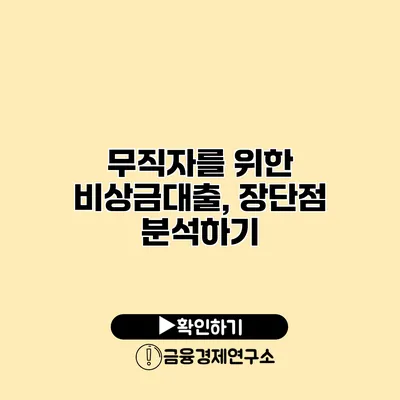 무직자를 위한 비상금대출, 장단점 분석하기