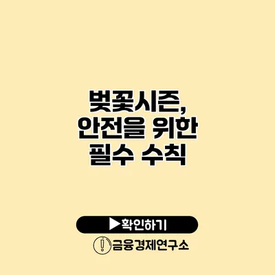 벚꽃시즌, 안전을 위한 필수 수칙