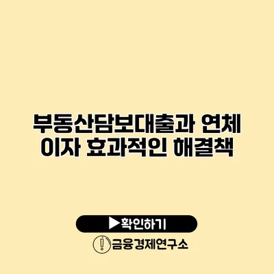 부동산담보대출과 연체 이자 효과적인 해결책