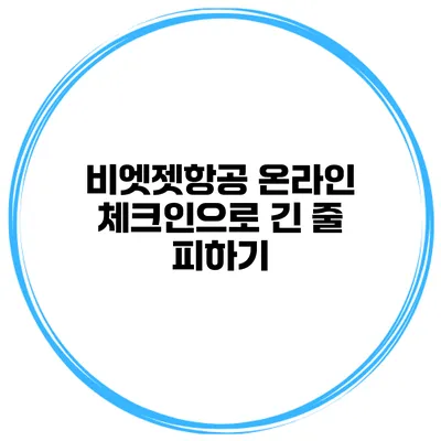비엣젯항공 온라인 체크인으로 긴 줄 피하기
