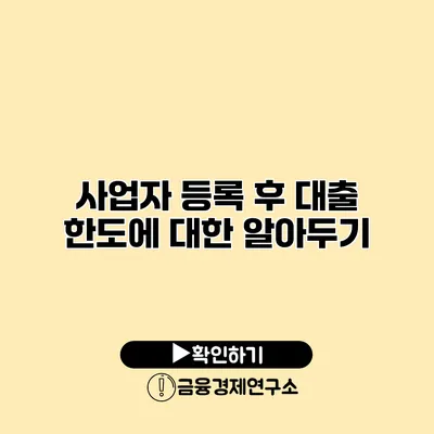 사업자 등록 후 대출 한도에 대한 알아두기
