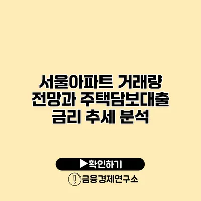 서울아파트 거래량 전망과 주택담보대출 금리 추세 분석