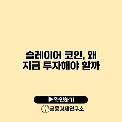 솔레이어 코인, 왜 지금 투자해야 할까?