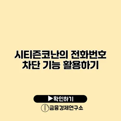 시티즌코난의 전화번호 차단 기능 활용하기