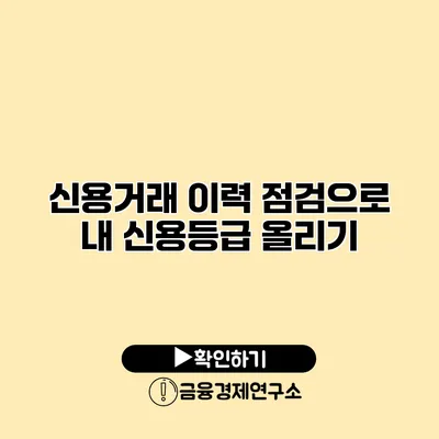 신용거래 이력 점검으로 내 신용등급 올리기