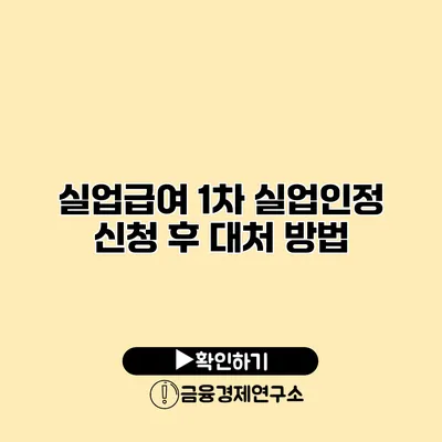실업급여 1차 실업인정 신청 후 대처 방법