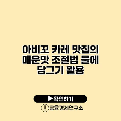 아비꼬 카레 맛집의 매운맛 조절법 물에 담그기 활용