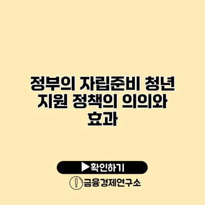 정부의 자립준비 청년 지원 정책의 의의와 효과