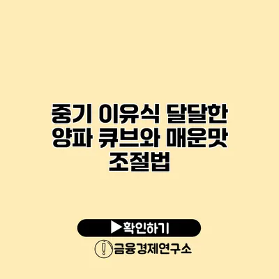 중기 이유식 달달한 양파 큐브와 매운맛 조절법