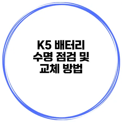 K5 배터리 수명 점검 및 교체 방법