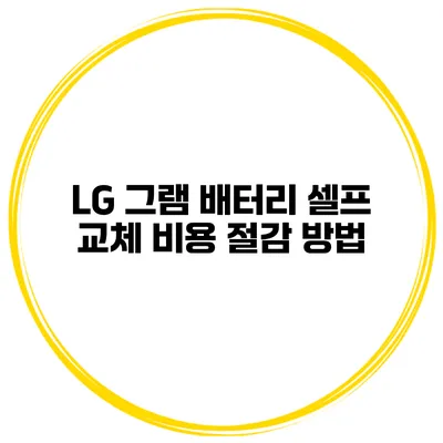 LG 그램 배터리 셀프 교체 비용 절감 방법