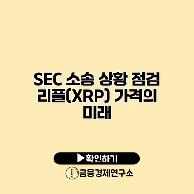 SEC 소송 상황 점검 리플(XRP) 가격의 미래